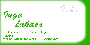 inge lukacs business card